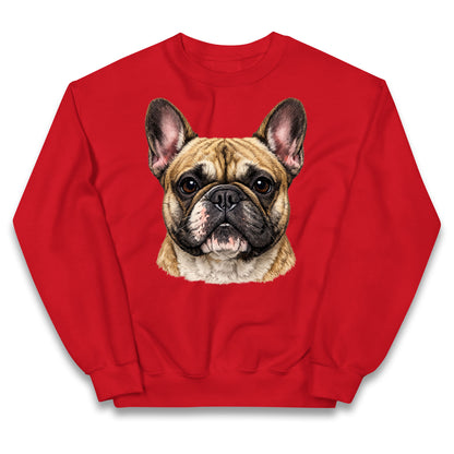 French Bulldog Face Kids Jumper