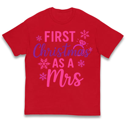 First Christmas As A Mrs Kids T Shirt
