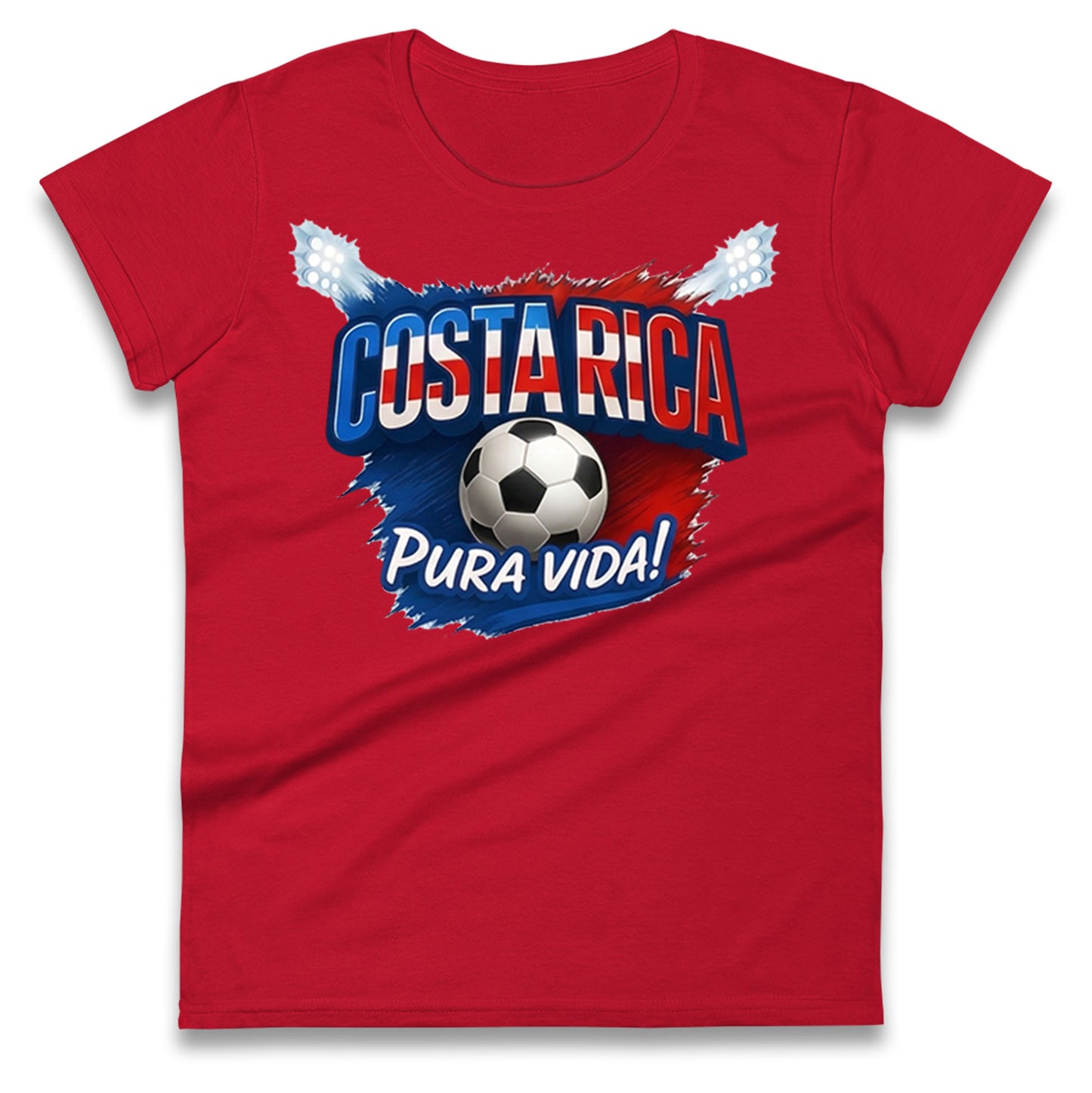 Costa Rica Retro World Cup Ladies T Shirt