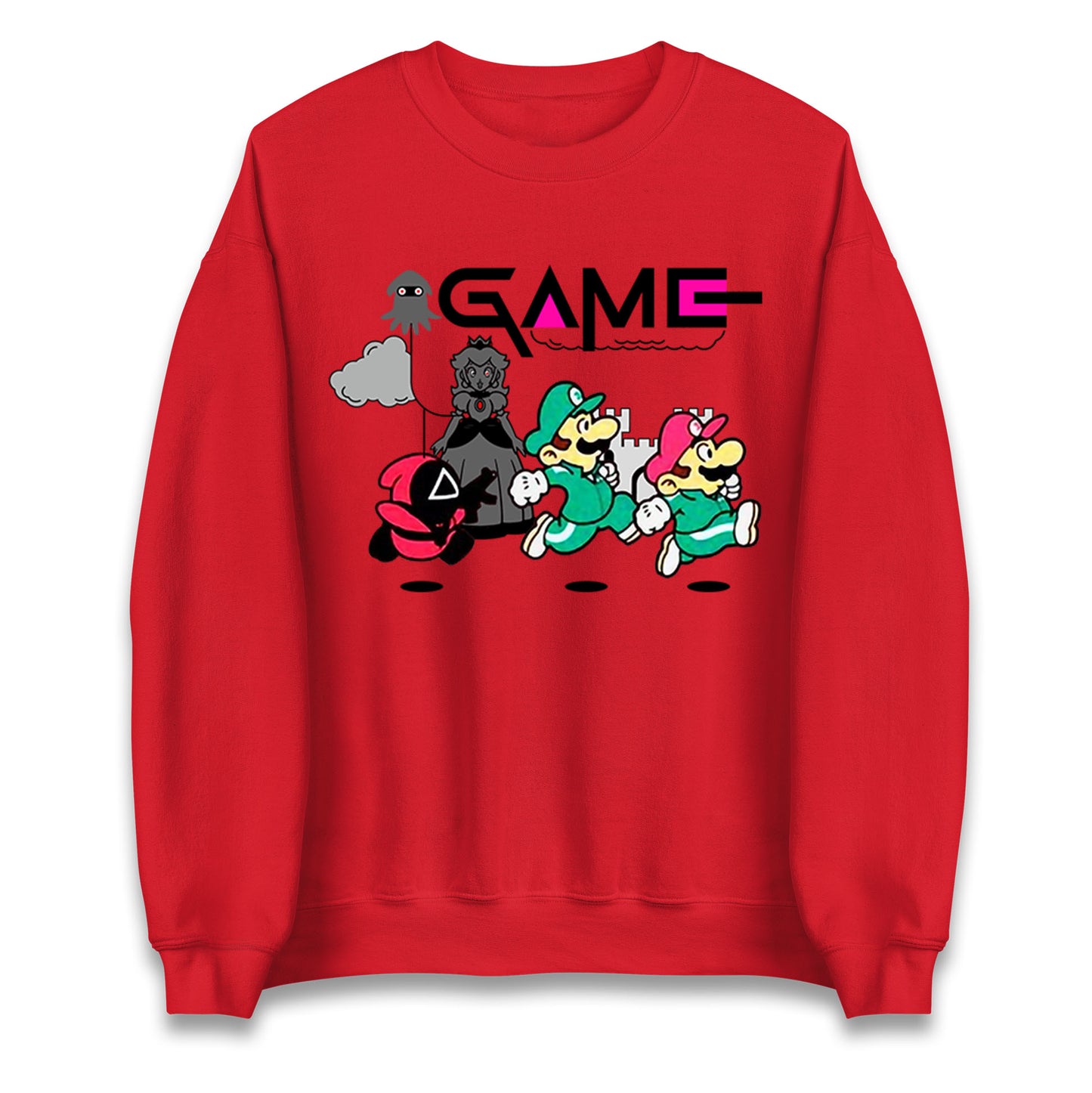 squid game super mario sweatshirt