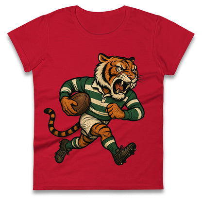 Retro Leicester Tigers Rugby Union Ladies T Shirt