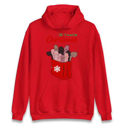 All I Want For Christmas Santa Bag Funny Hoodie