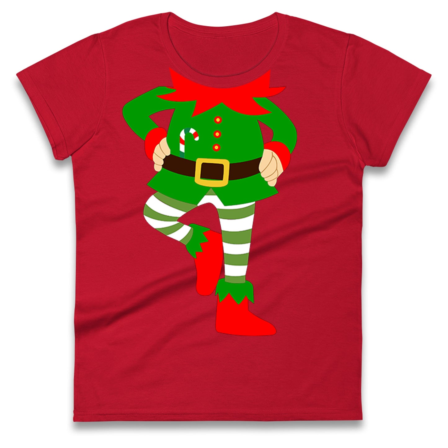 Personalise Christmas Party Wear Elf Womens t shirt
