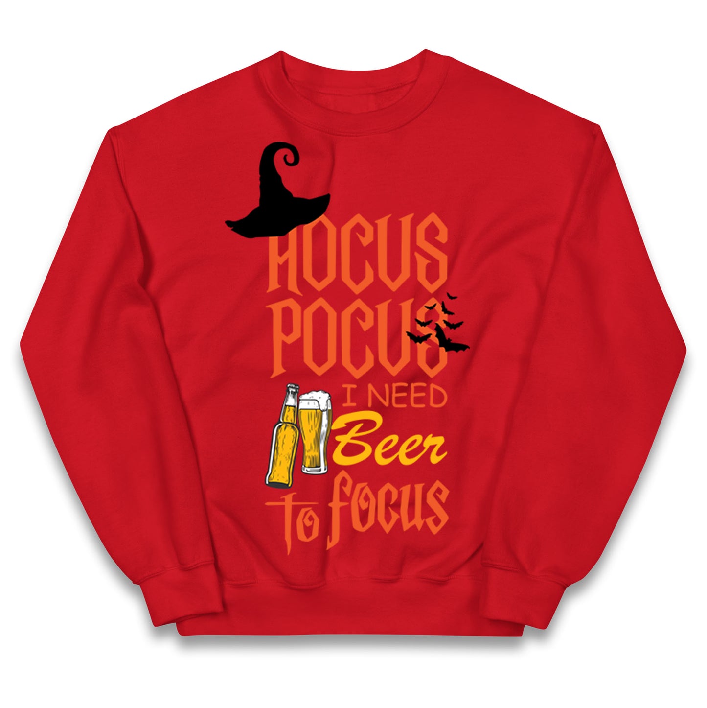 Hocus Pocus I Need Beer To Focus Halloween Jumper
