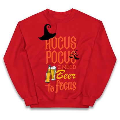 Hocus Pocus I Need Beer To Focus Halloween Jumper
