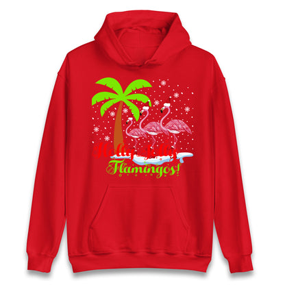 Holly Jolly Flamingos Christmas Unisex Hoodie