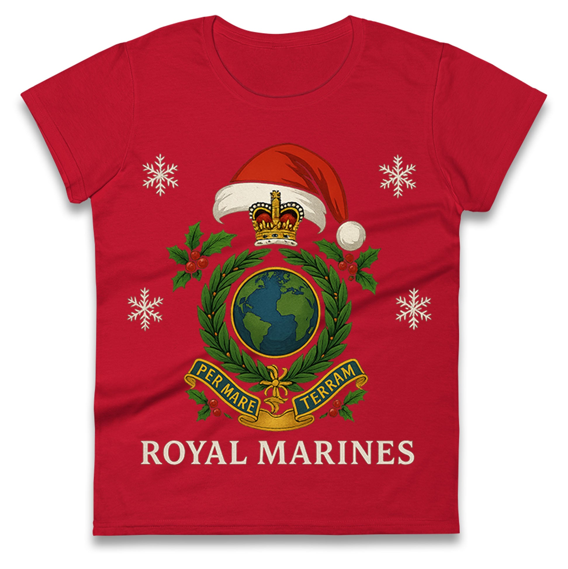 Royal Marines Christmas Ladies T Shirt