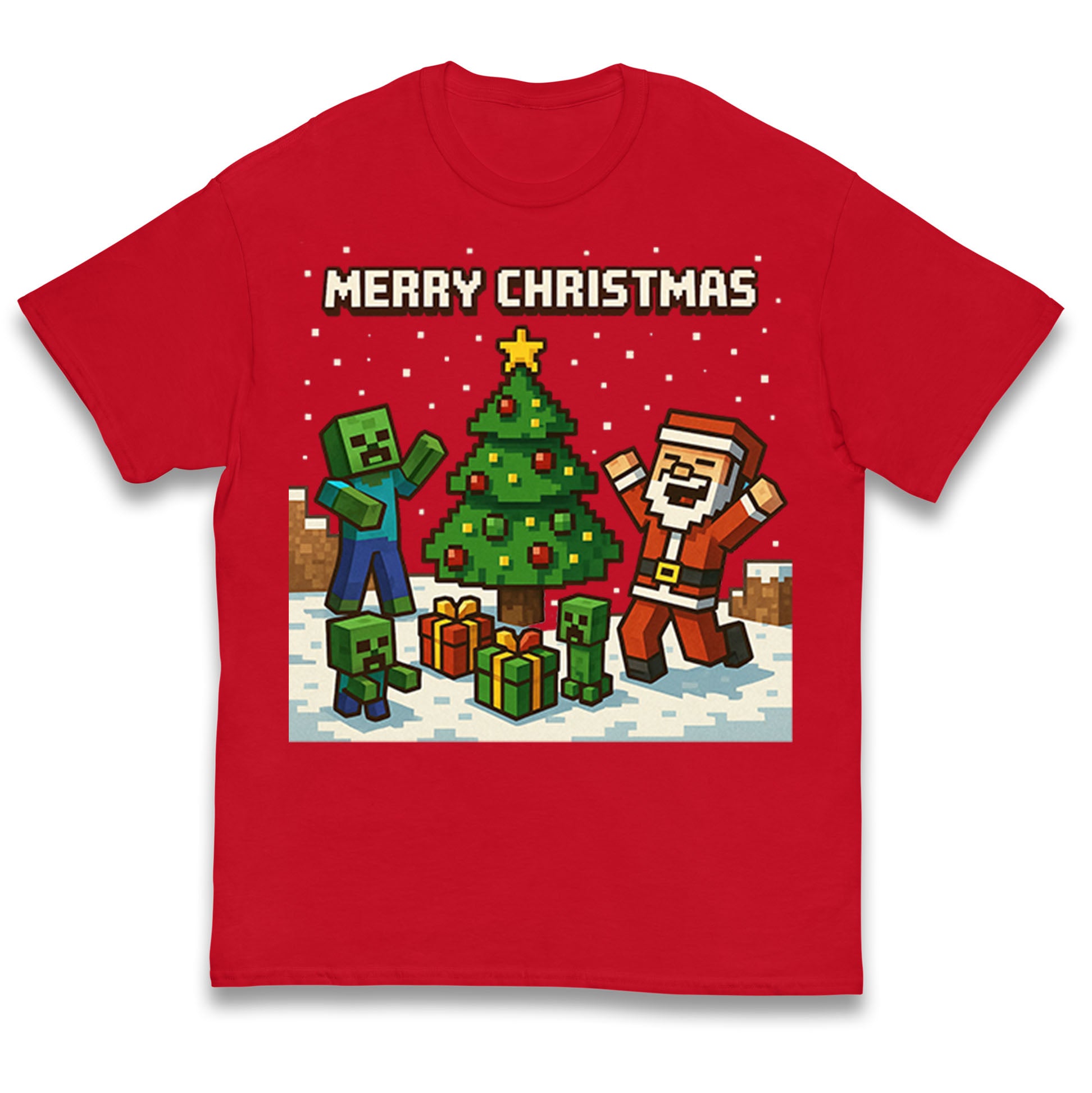 Minecraft Christmas Kids T Shirt 