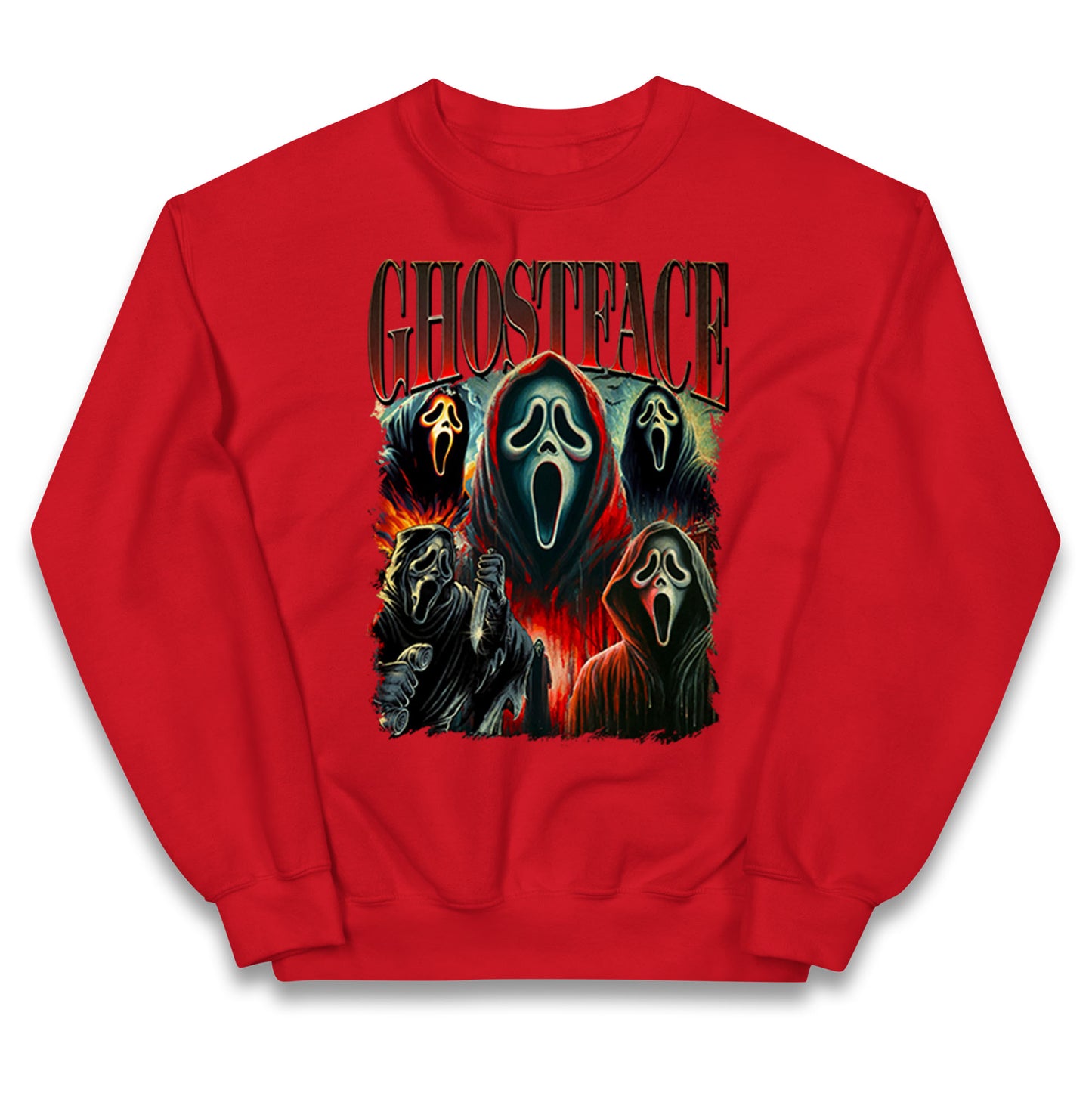 Ghost Face Halloween Bootleg Kids Jumper