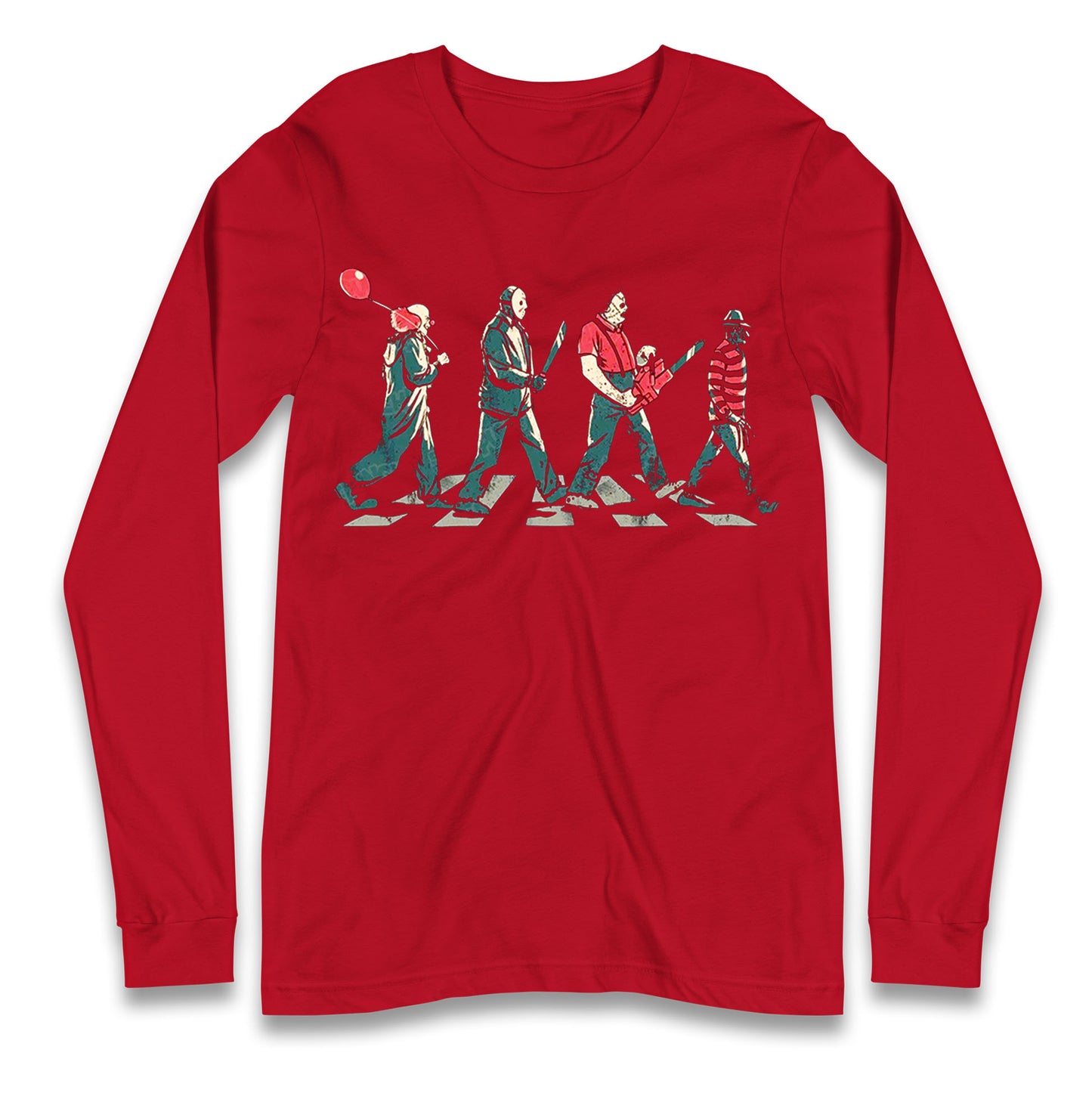 Horror Characters Friends Spoof Halloween Long Sleeve T Shirt