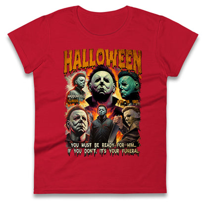 Michael Myers Horror Halloween Bootleg Womens T Shirt
