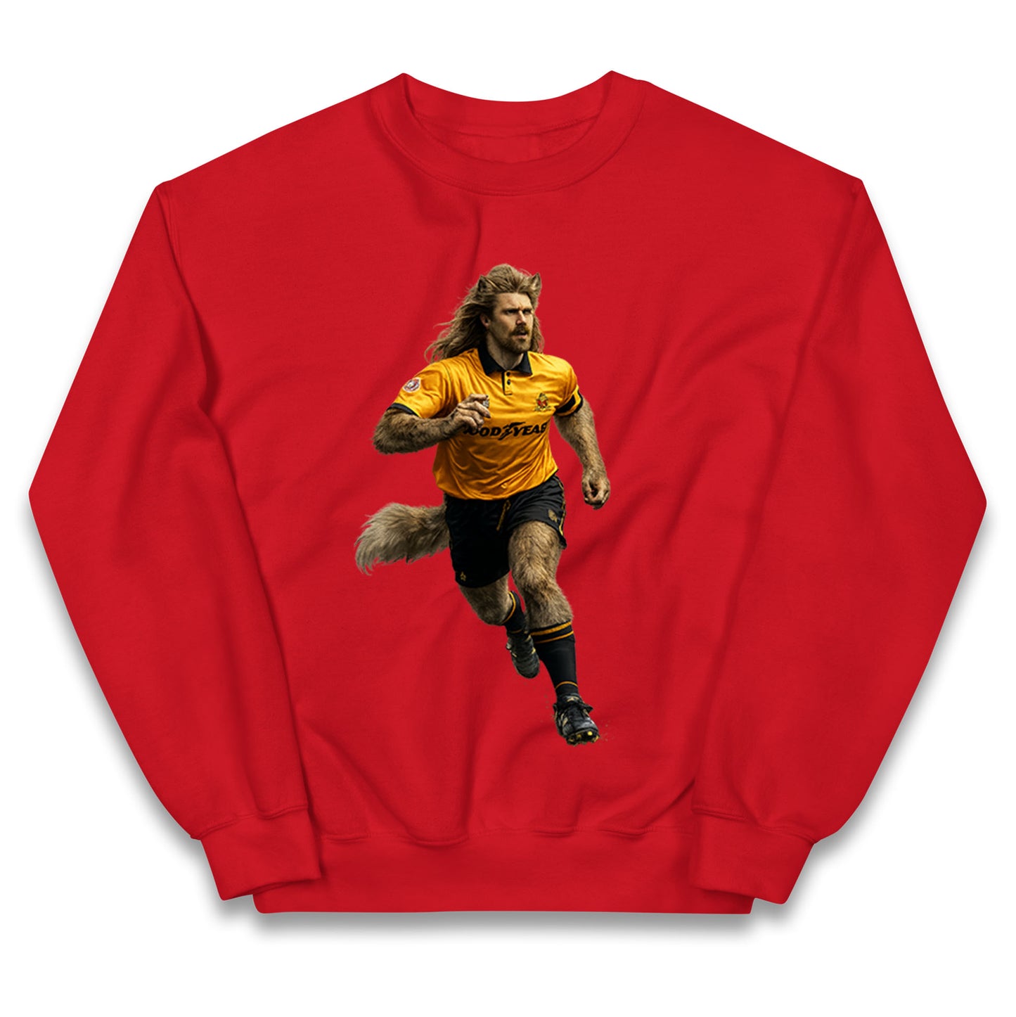 Retro John The Wolf Wolves Football Kids Jumper
