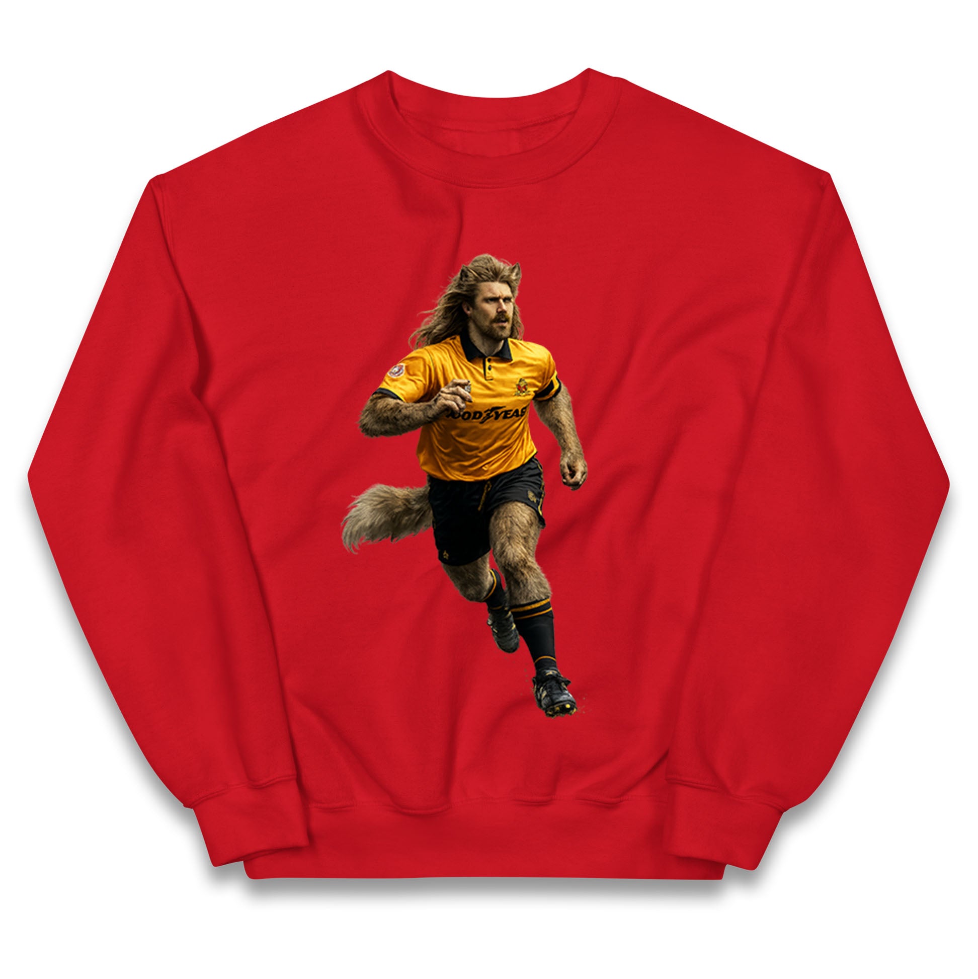 Retro John The Wolf Wolves Football Kids Jumper