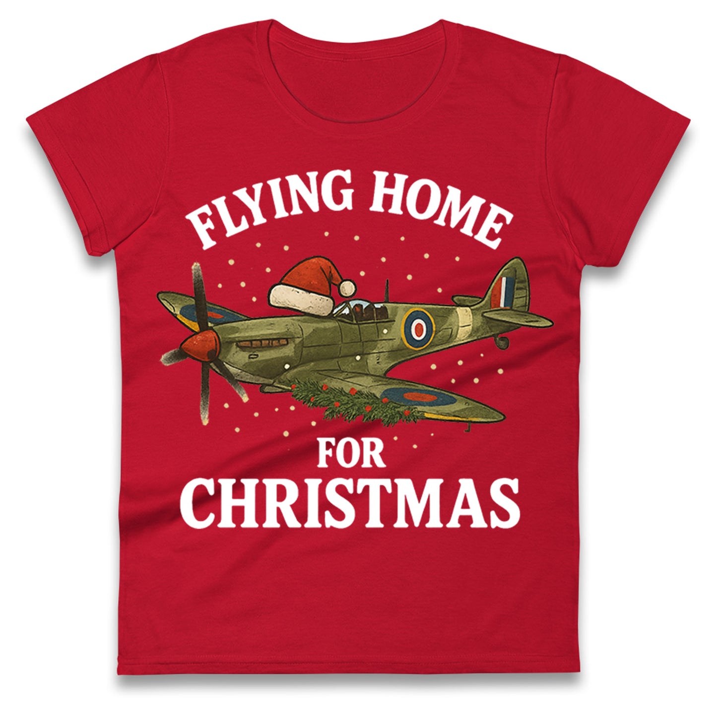 Spitfire Christmas Ladies T Shirt