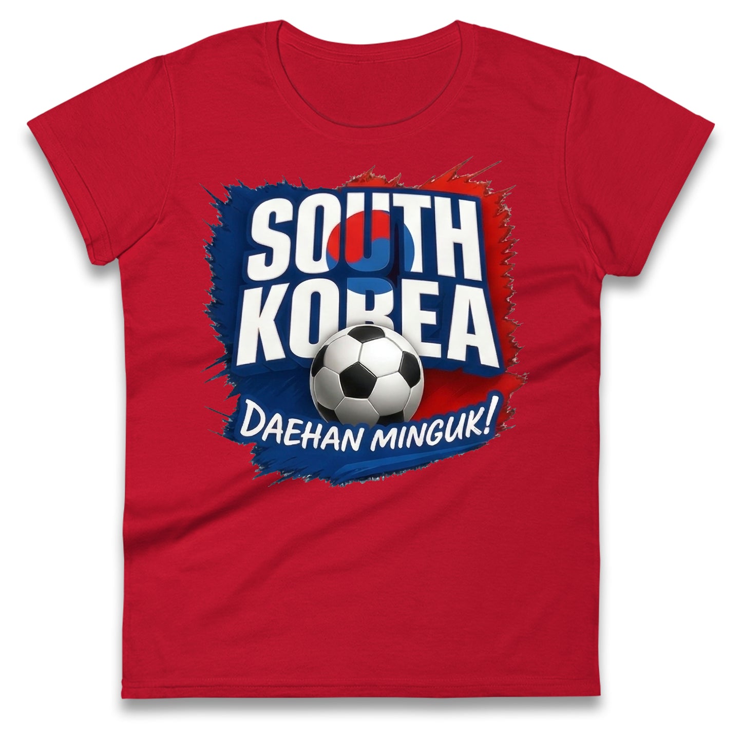 South Korea Football Ladies T Shirt