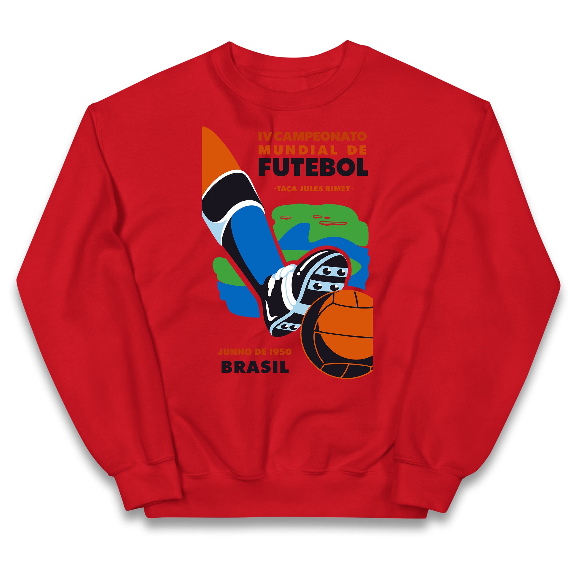 Brasil 1950 Retro World Cup Kids Jumper