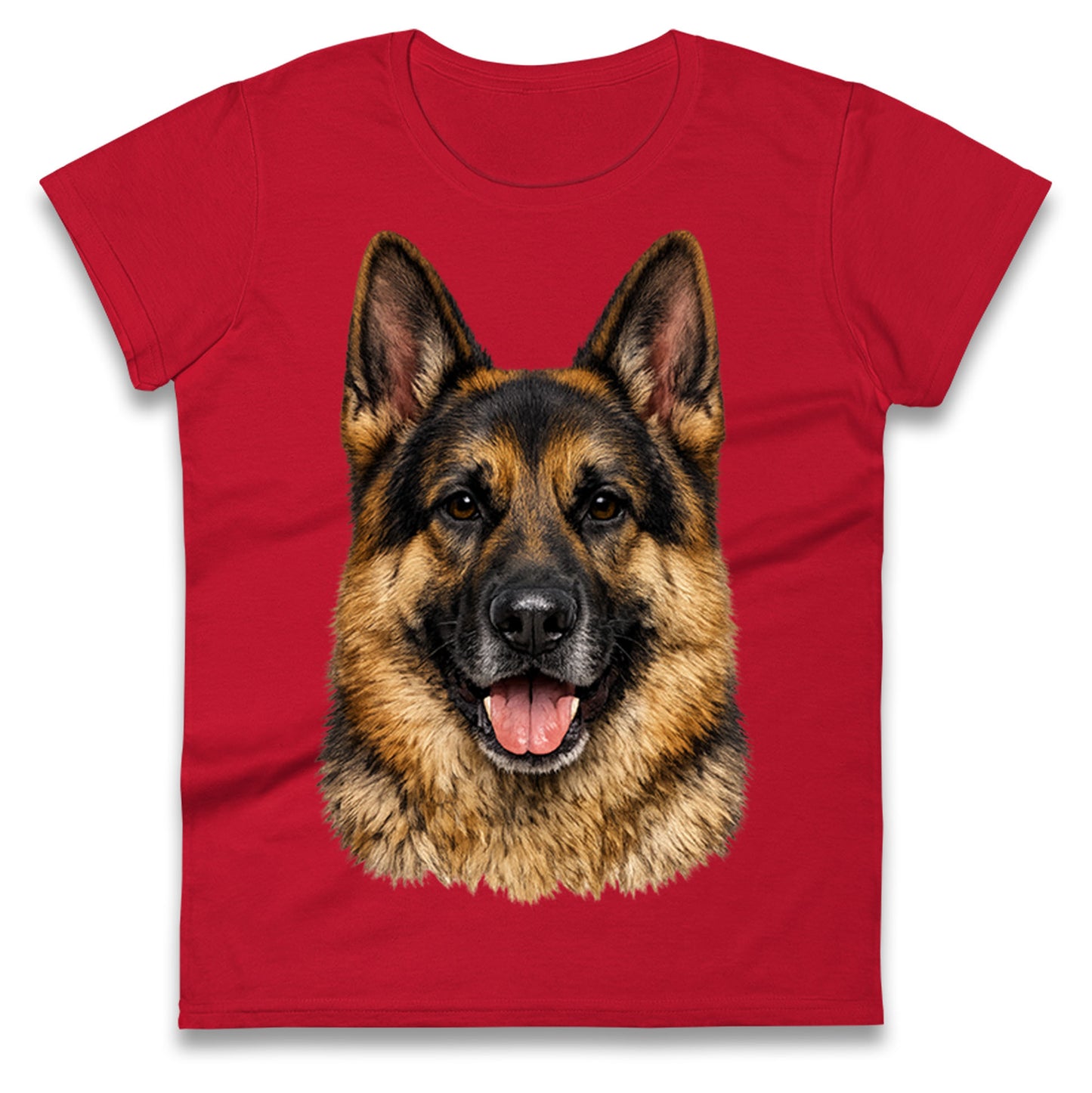 German Shepherd Dog Face Ladies T Shirt