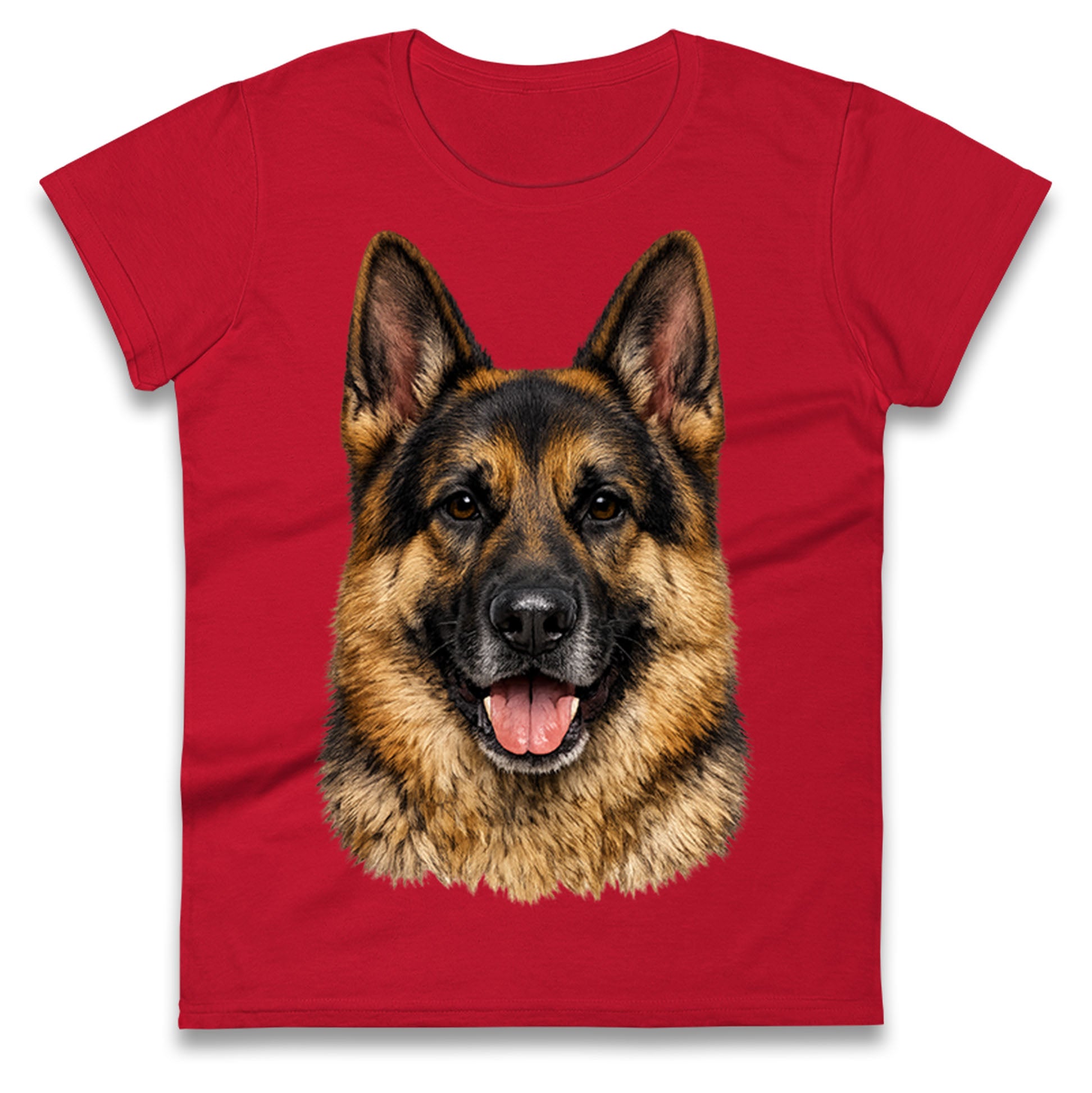 German Shepherd Dog Face Ladies T Shirt