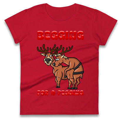 Deer Christmas Ladies T Shirt
