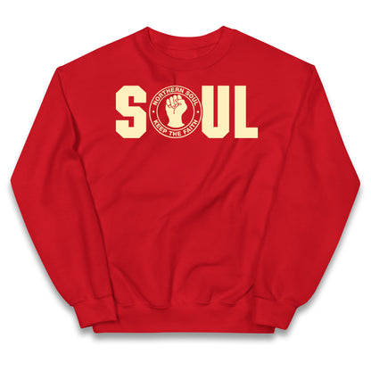 Northern Soul Keep The Faith Logo Kids Jumper 
