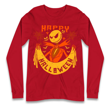 Jack Skellington Happy Halloween Long Sleeve T Shirt