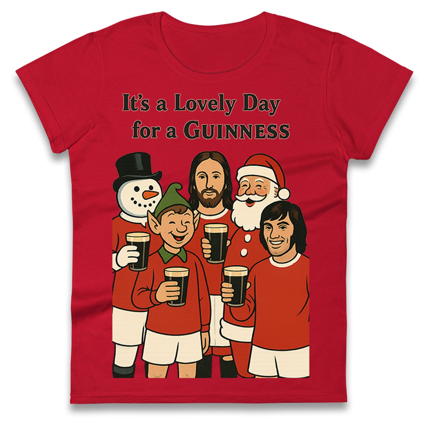 Man United Christmas Ladies T Shirt 