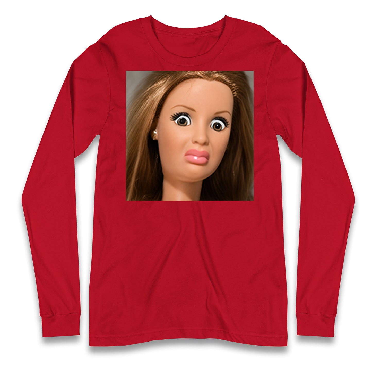 Funny Distressed Doll Face Meme Longsleeve T Shirt