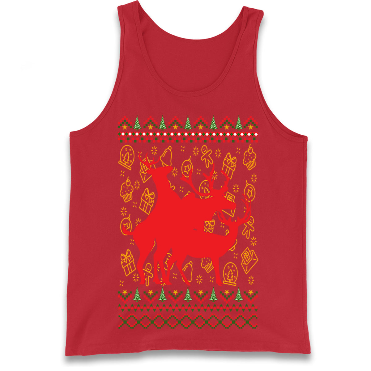 Reindeer Making Fun Christmas Tank Top