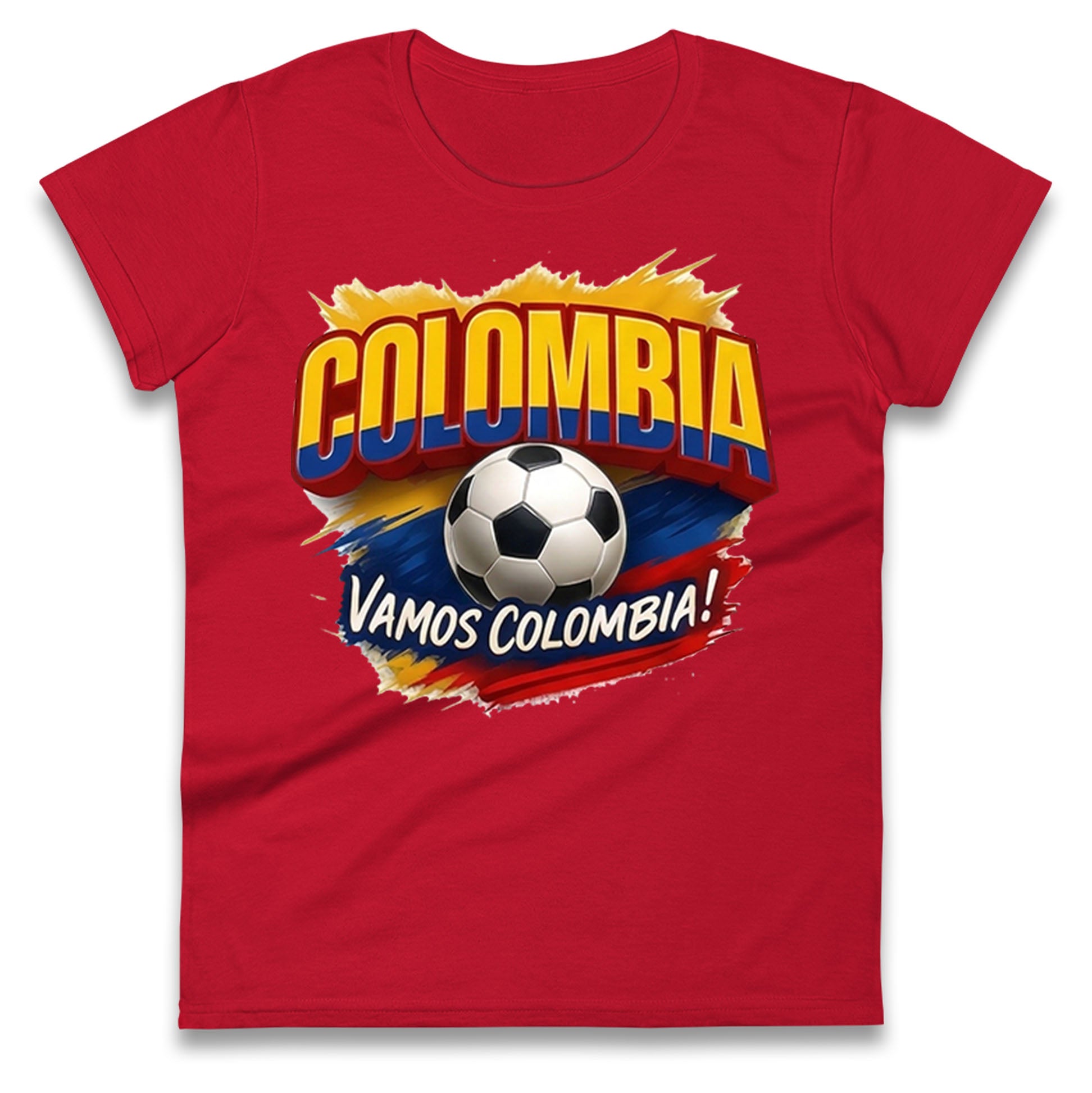Colombia Retro World Cup Ladies T Shirt