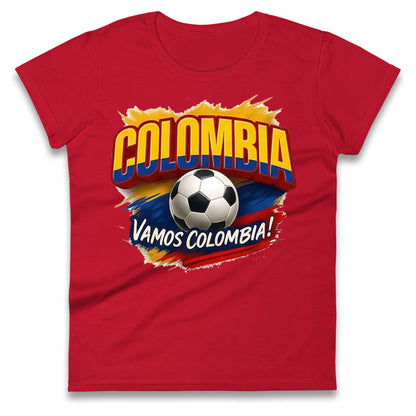 Colombia Retro World Cup Ladies T Shirt