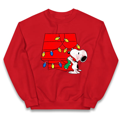 snoopy lighting house christmas jumper