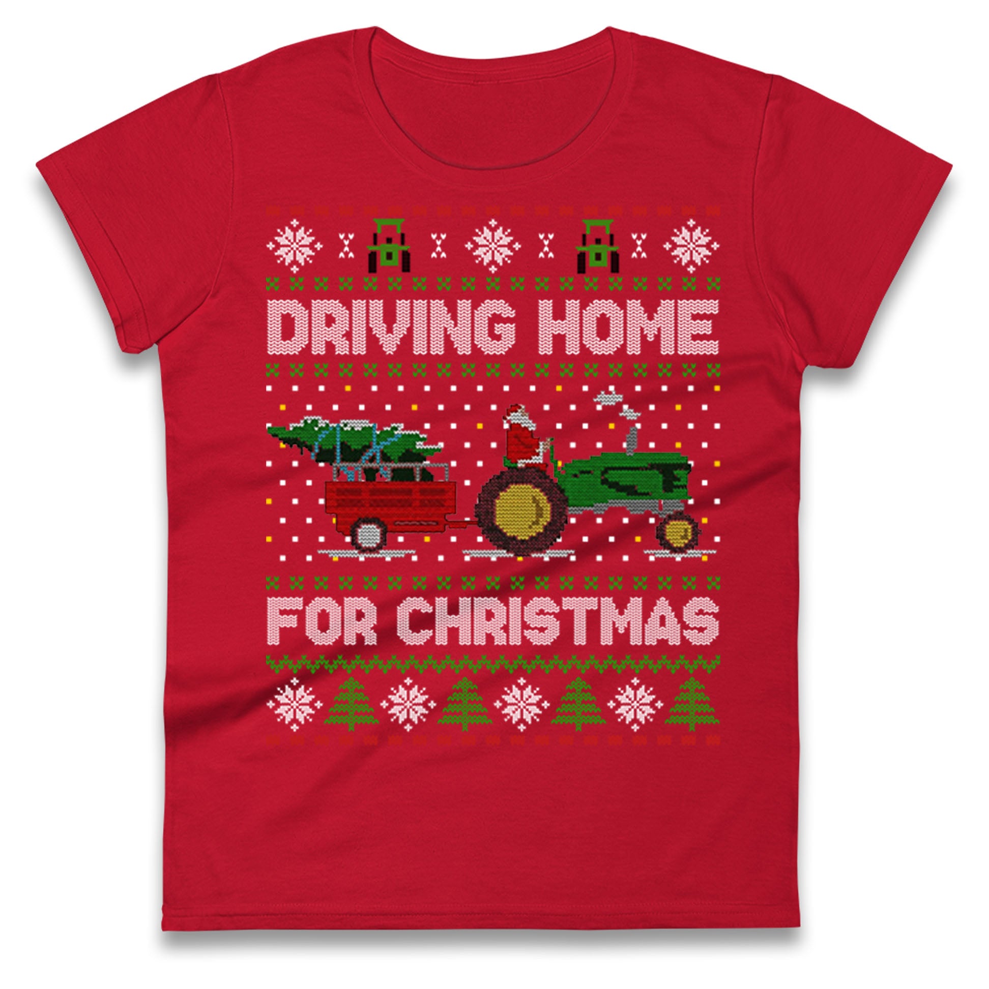 John Deere Christmas Ladies T Shirt 