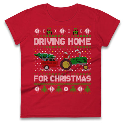 John Deere Christmas Ladies T Shirt 