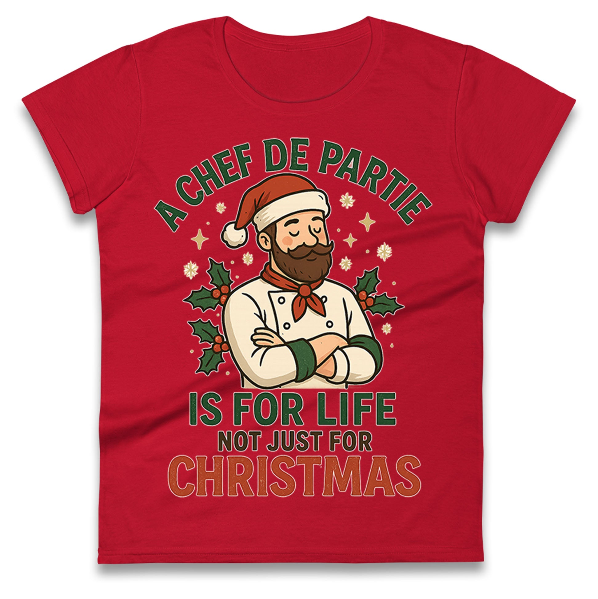 Chef De Partie Christmas Ladies T Shirt