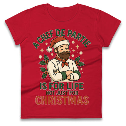 Chef De Partie Christmas Ladies T Shirt