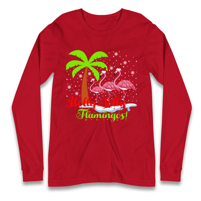 Holly Jolly Flamingos Christmas Long Sleeve T Shirt