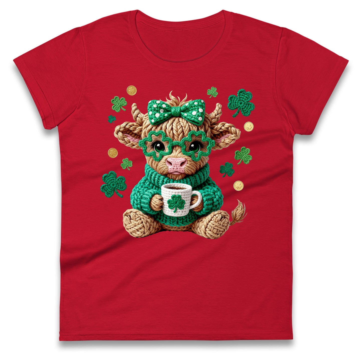 Cute Cow St Patrick Ladies T Shirt