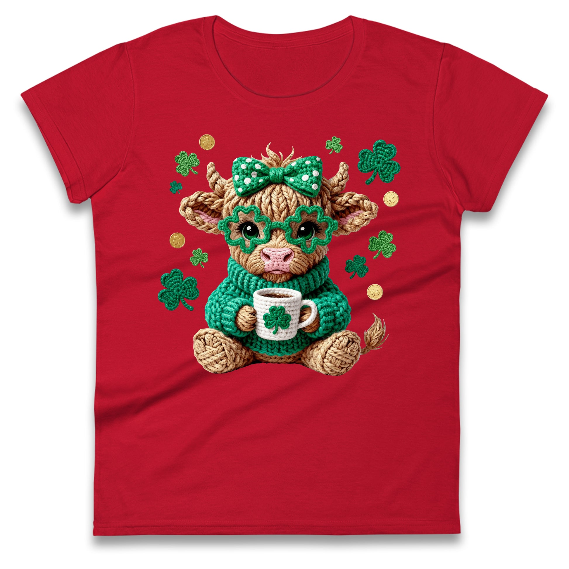 Cute Cow St Patrick Ladies T Shirt