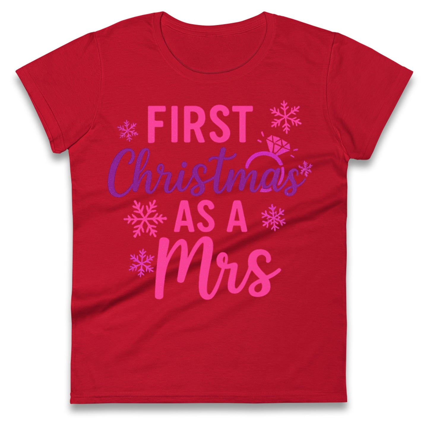 First Christmas As A Mrs Ladies T Shirt