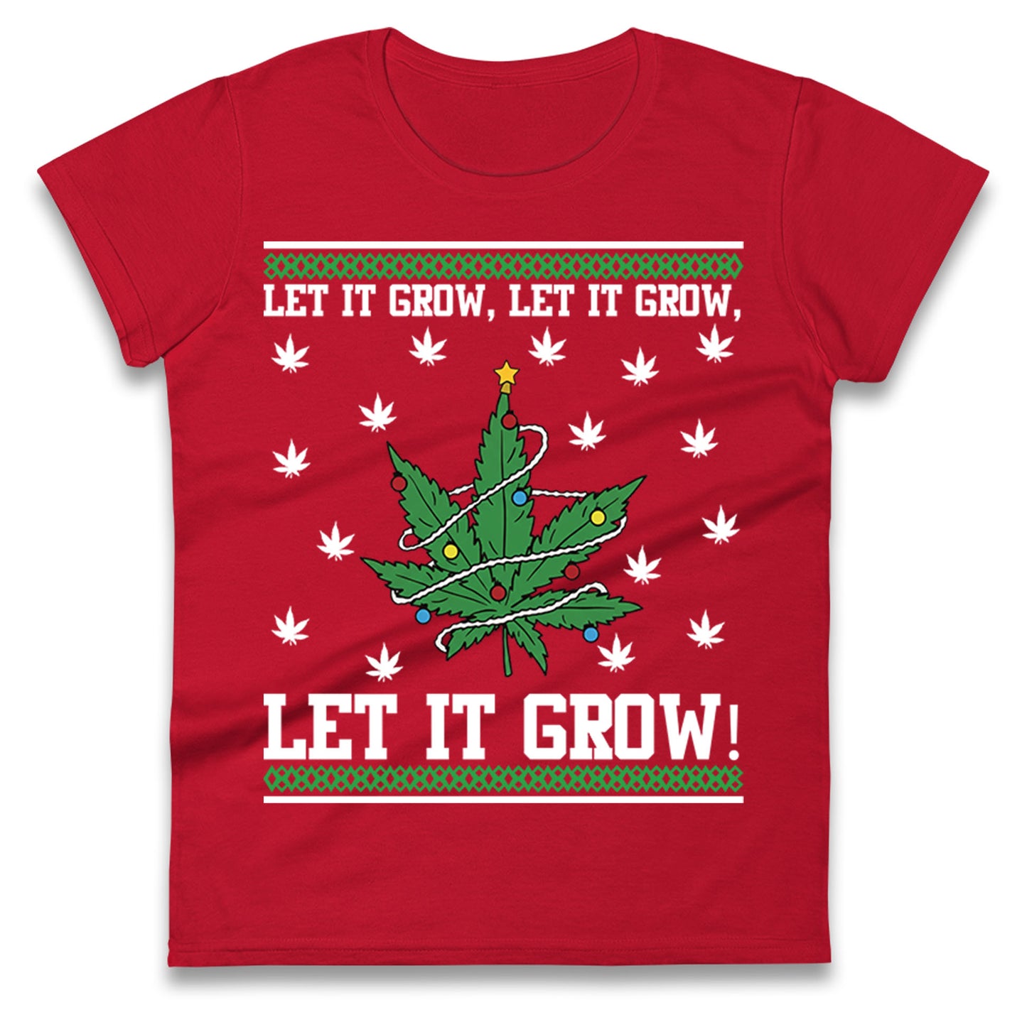Cannabis Christmas Ladies T Shirt