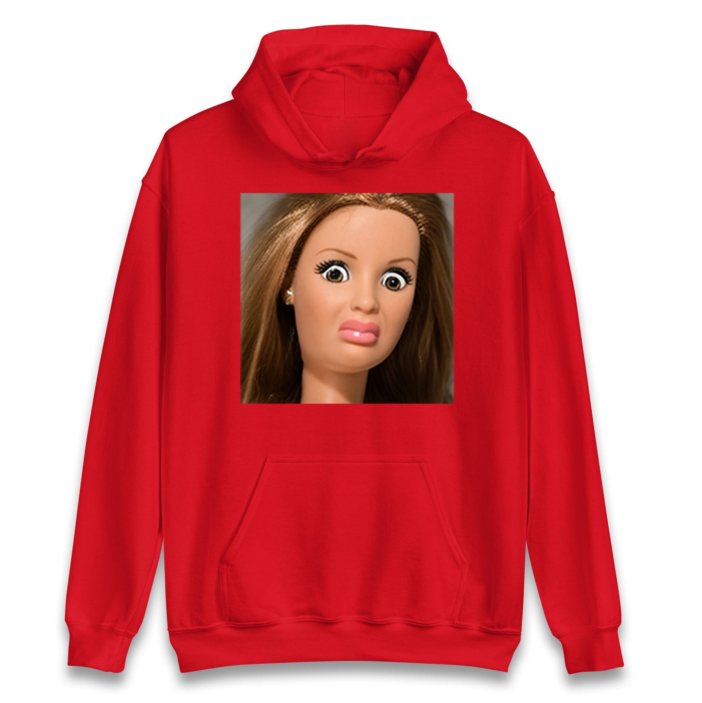 Funny Distressed Doll Face Meme Hoodie