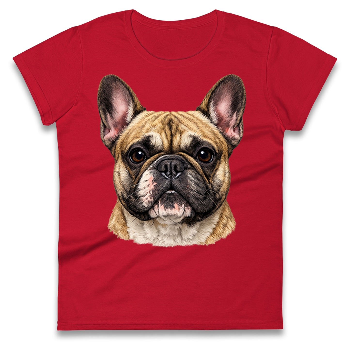 French Bulldog Face Ladies T Shirt