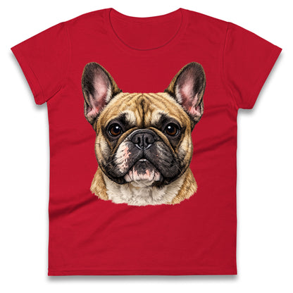 French Bulldog Face Ladies T Shirt