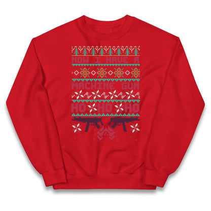 Now I Have A Machine Gun Christmas Kids Jumper
