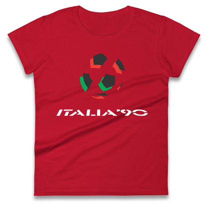 Italia 90 Logo Ladies T Shirt
