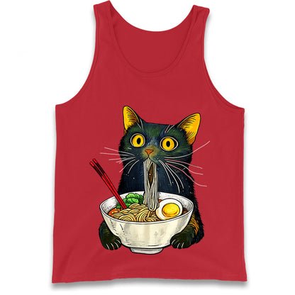 Ramen Noodle Black Cat Foodie Lover Meme Tank Top