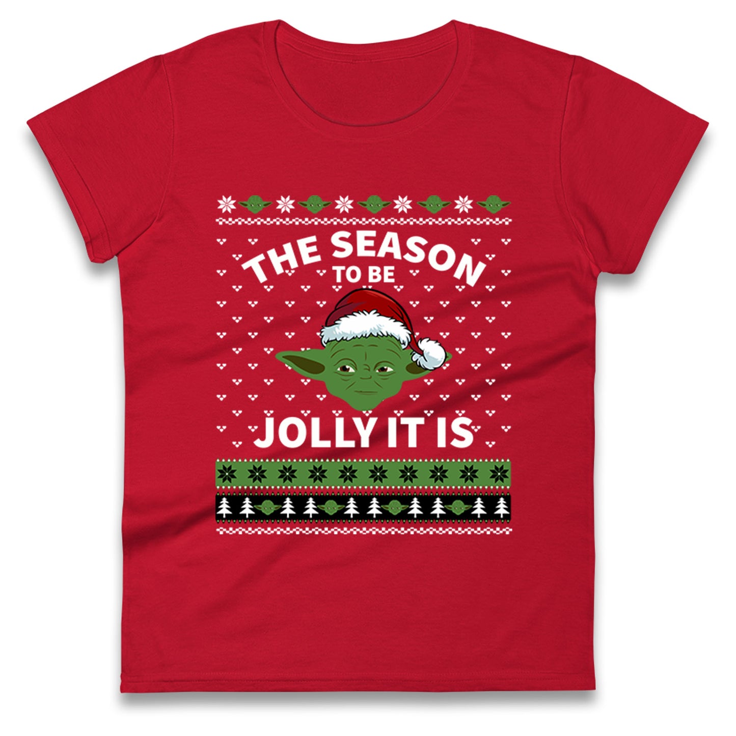 Yoda Christmas Ladies T Shirt