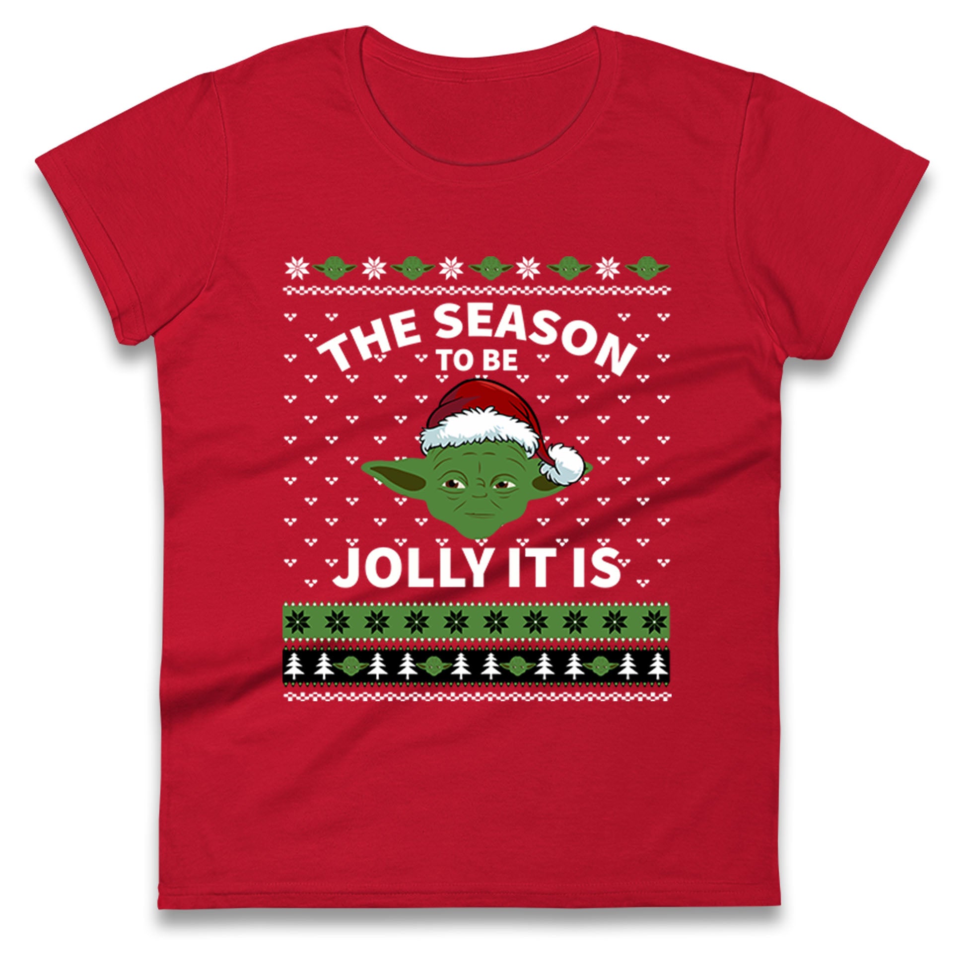 Yoda Christmas Ladies T Shirt