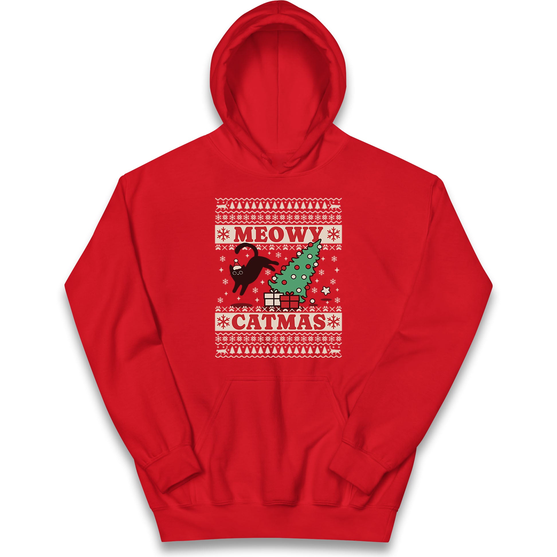 Christmas Cat Kids Hoodie