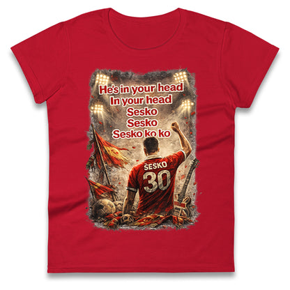 He's in Your Head in Your Head Sesko Sesko Sesko ko ko Ladies T Shirt